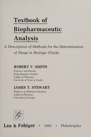 Front cover of Textbook of biopharmaceutic analysis by Robert V. Smith
