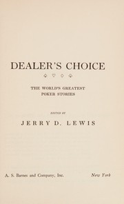 Front cover of Dealer's choice by Jerry D Lewis