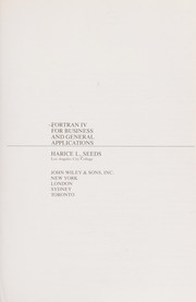 Front cover of FORTRAN IV for business and general applications by Harice L. Seeds
