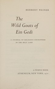 Front cover of The wild goats of Ein Gedi by Herbert Weiner