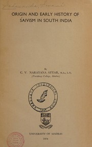 Front cover of Origin and early history of Śaivism in South India by Sadananda Swami.
