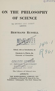 Front cover of On the philosophy of science by Bertrand Russell