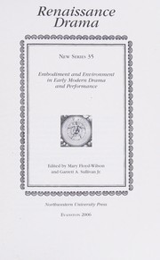 Front cover of Embodiment and environment in early modern drama and performance by Mary Floyd-Wilson
