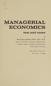 Cover of Managerial economics by Erwin Esser Nemmers