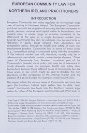 Front cover of EC Law for Northern Ireland Practitioners by Gordon Anthony
