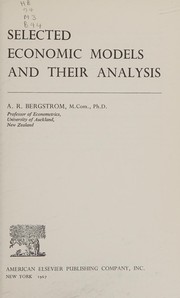 Cover of Selected economic models and their analysis by Abram R. Bergstrom