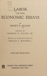 Cover of Labor and other economic essays by Henry R. Seager