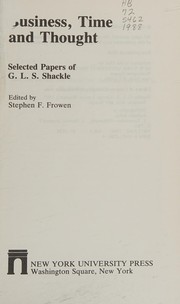 Cover of Business, time, and thought by G. L. S. Shackle