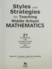 Cover of Styles and strategies for teaching middle school mathematics by Edward J. Thomas
