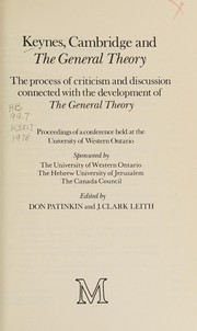 Cover of Keynes, Cambridge, and the General Theory by Don Patinkin