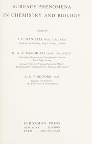 Front cover of Surface phenomena in chemistry and biology by J. F. Danielli