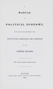 Front cover of A manual of political economy by Willard Phillips