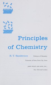 Front cover of Principles of chemistry, 1912- by Robert Thomas Sanderson