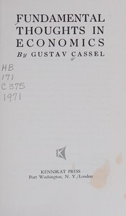 Cover of Fundamental thoughts in economics by Cassel, Gustav