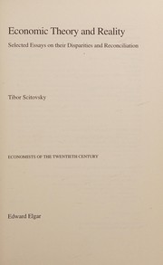 Cover of Economic theory and reality by Tibor Scitovsky