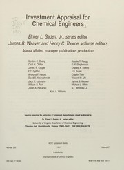 Front cover of Investment Appraisal for Chemical Engineers/1991 by James B., III Weaver