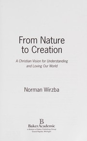 Front cover of From nature to creation by Norman Wirzba