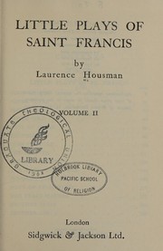 Front cover of Little plays of St. Francis by Laurence Housman