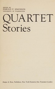 Cover of Quartet/Stories by Harold Simonson