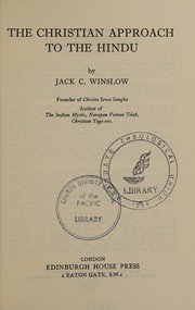 Cover of The Christian approach to the Hindu by Jack Copley Winslow