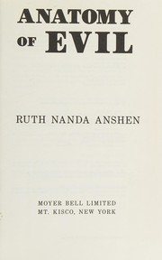 Front cover of Anatomy of evil by Ruth Nanda Anshen