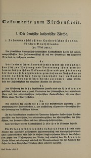 Front cover of Dokumente zum Kirchenstreit by Christian Stoll