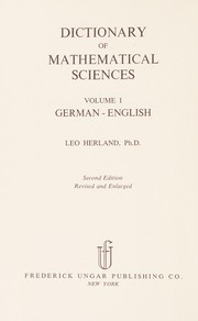 Cover of Dictionary of mathematical sciences by Leo Herland