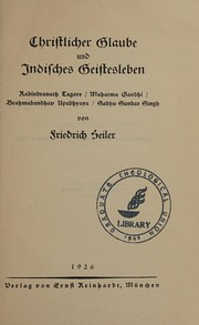 Front cover of Christlicher Glaube und Indisches Geistesleben by Friedrich Heiler