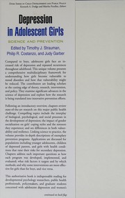 Front cover of Depression in adolescent girls by Timothy J. Strauman