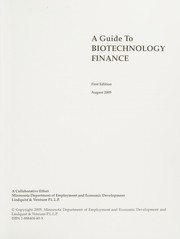 Cover of A guide to biotechnology finance by Minnesota. Department of Employment and Economic Development