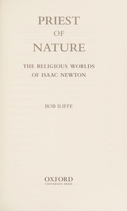Front cover of Priest of nature by Rob Iliffe
