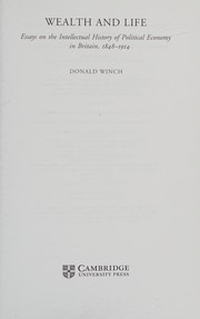 Cover of Wealth and life by Donald Winch