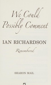 Cover of We could possibly comment by Sharon Mail