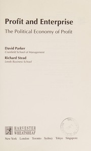 Front cover of Profit and enterprise by Parker, David