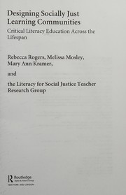 Front cover of Designing socially just learning communities by Rebecca Rogers