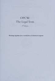 Cover of OPCW by Organisation for the Prohibition