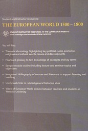 Front cover of The European World 1500-1800 by Beat A. Kümin