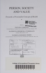 Cover of Person, society, and value by Paulina Taboada