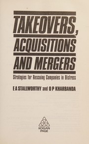 Front cover of Takeovers, acquisitions and mergers by E. A. Stallworthy