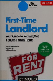 Front cover of First-time landlord by Janet Portman