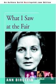 Front cover of What I Saw at the Fair by Ann Birstein