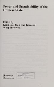 Cover of Power and sustainability of the Chinese state by Keun Lee