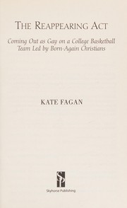 Front cover of The reappearing act by Kate Fagan