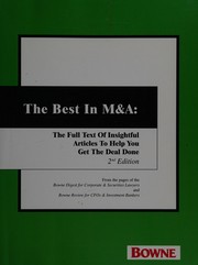 Cover of The Best in M&A by Bowne