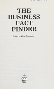 Front cover of The Business fact finder by Hano Johannsen