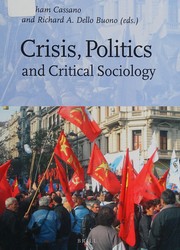 Front cover of Crisis, politics, and critical sociology by Graham Cassano