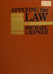 Cover of Applying the law by Michael Liepner