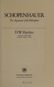 Front cover of Schopenhauer by D. W. Hamlyn