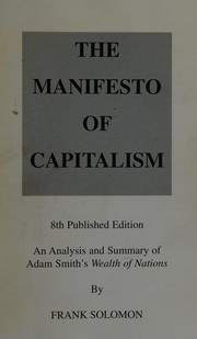 Front cover of The manifesto of capitalism by Frank Solomon