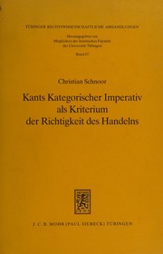 Front cover of Kants kategorischer Imperativ als Kriterium der Richtigkeit des Handelns by Christian Schnoor